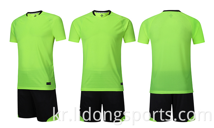 Lidong New Football Uniform 저렴한 맞춤형 녹색 축구 셔츠 제조업체 축구 저지